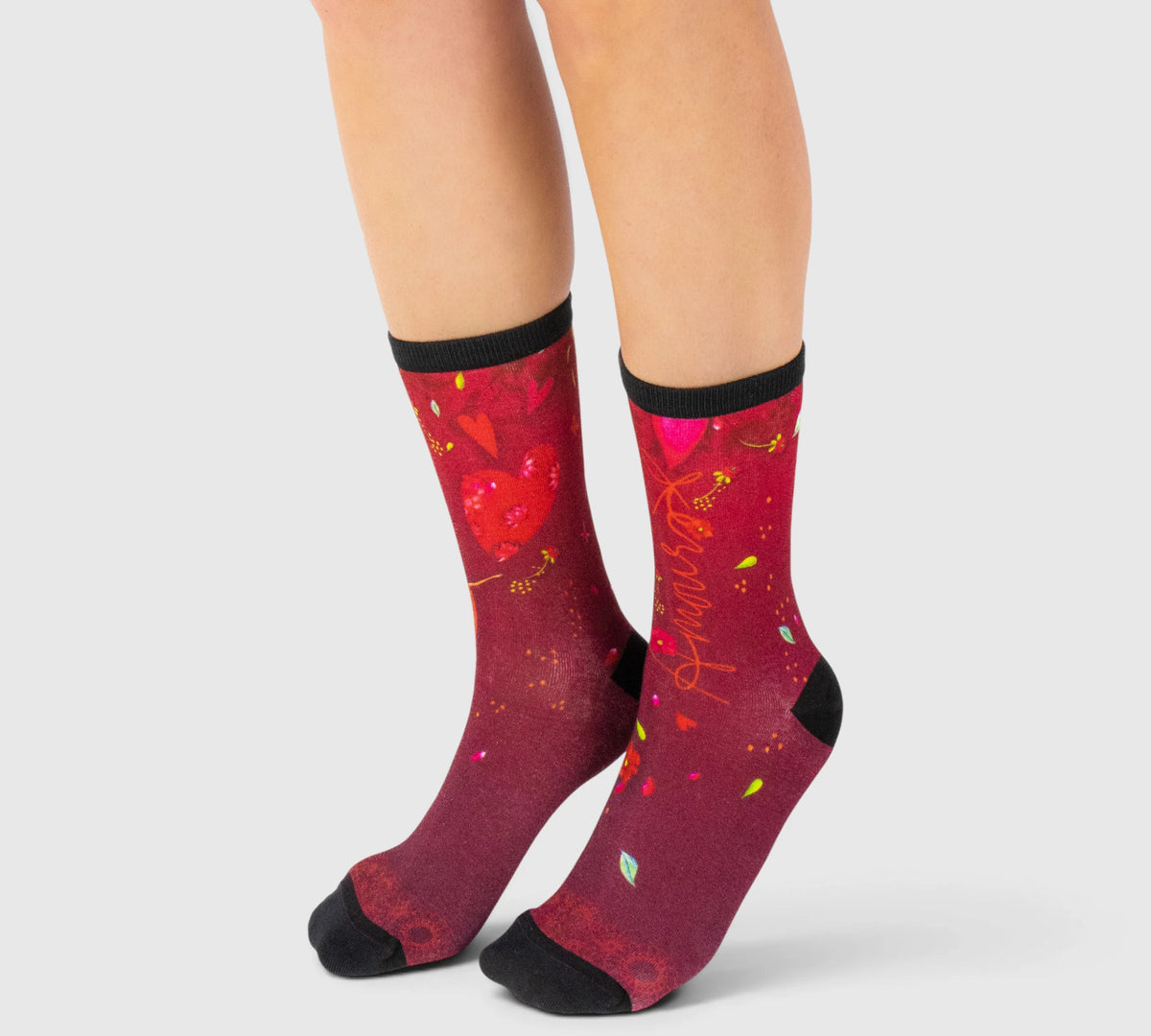 Chaussettes Bambou Femme Romantiques – Cœurs & Fleurs