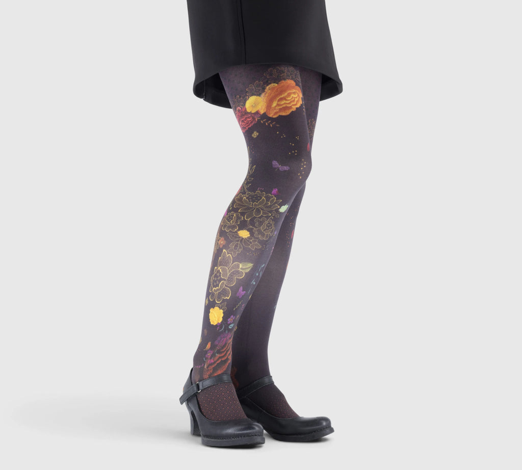 Collants fantaisie femme Bloom à motif floral coloré