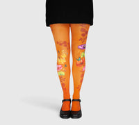 Collants oranges fantaisie bucolique