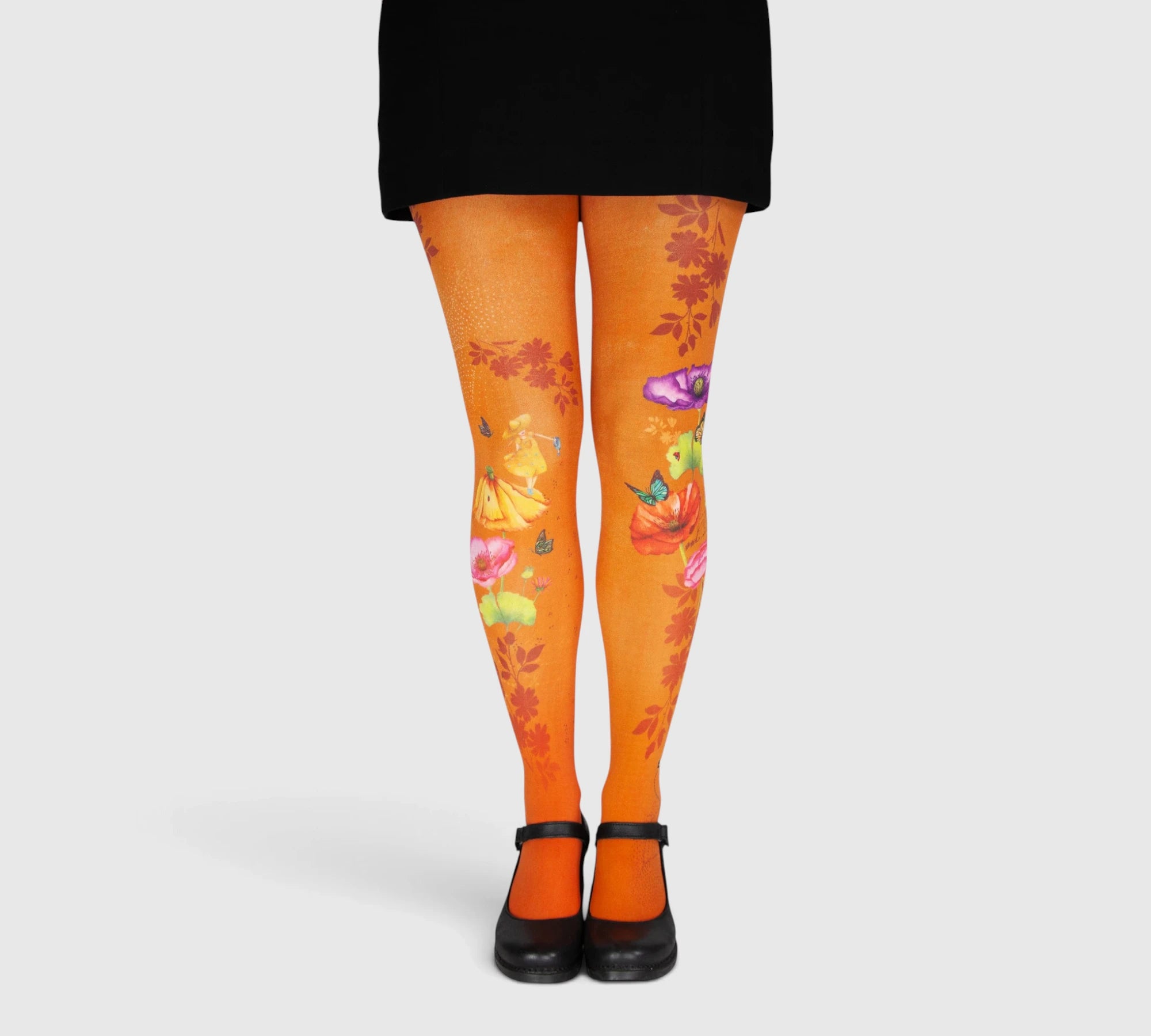 Collants oranges fantaisie bucolique
