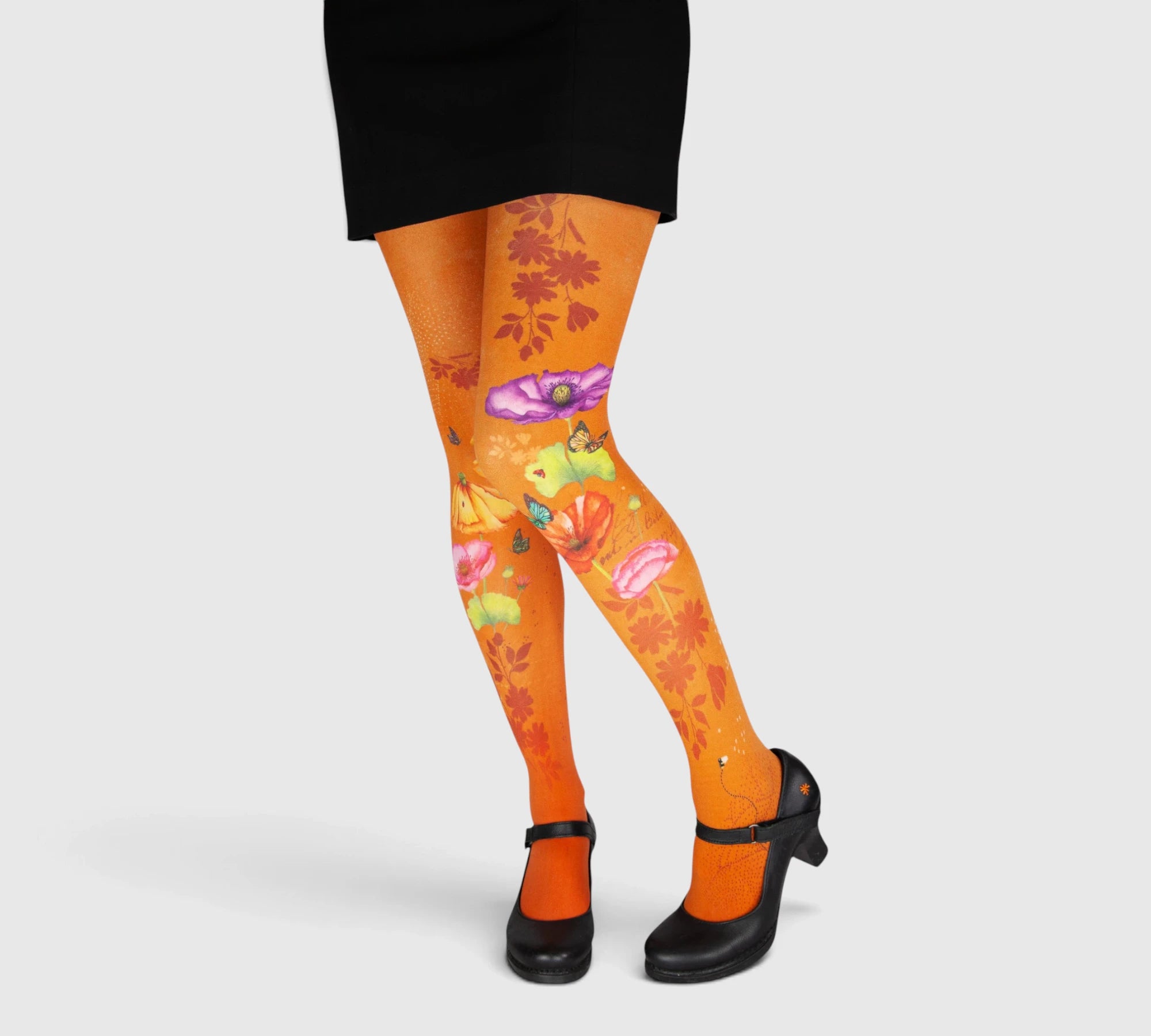 Collants oranges fantaisie bucolique
