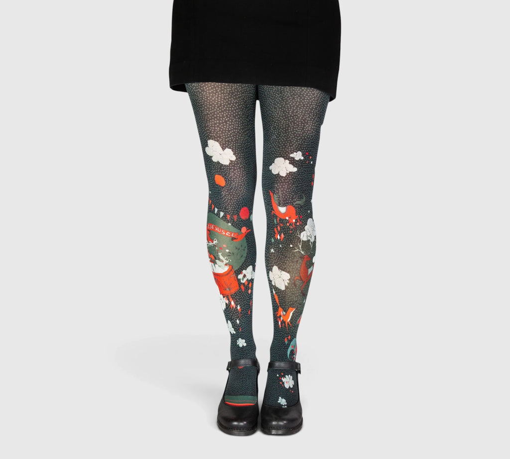 Collants noirs fantaisie carrousel