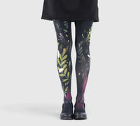 Lili Gambettes women’s fantasy tights – colorful leaf pattern