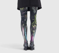 Lili Gambettes women’s fantasy tights – colorful leaf pattern