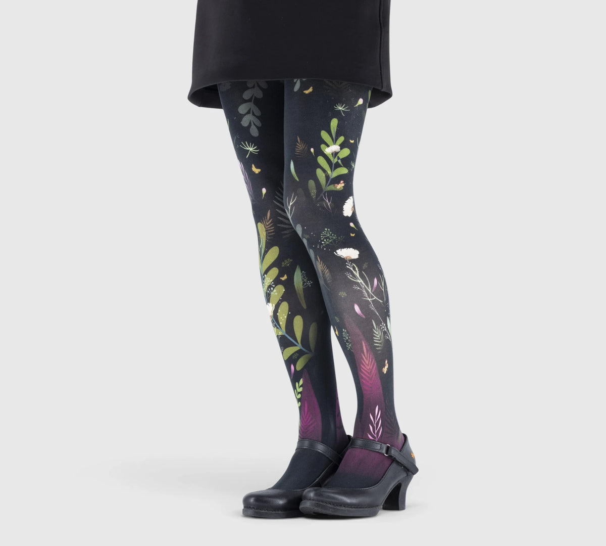 Lili Gambettes women’s fantasy tights – colorful leaf pattern