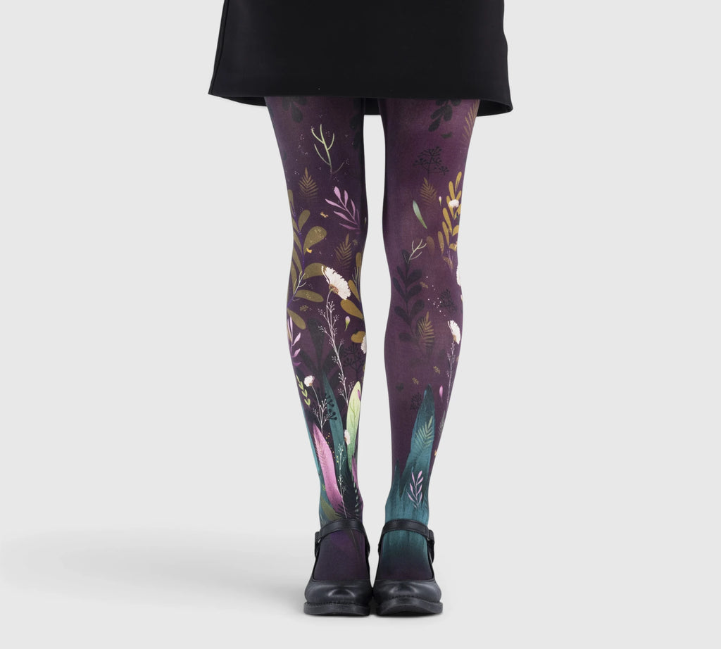 Women’s Fantasy Tights – Colorful Leaf Pattern