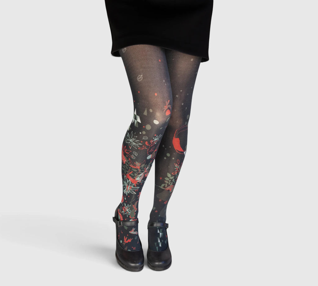 Collants noirs fantaisie pour femme turtle