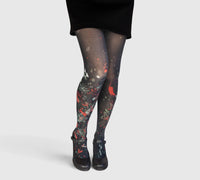Collants noirs fantaisie pour femme turtle