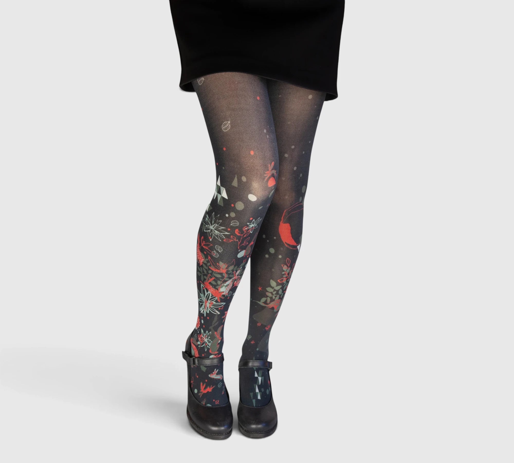 Collants noirs fantaisie pour femme turtle