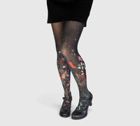 Collants noirs fantaisie pour femme turtle