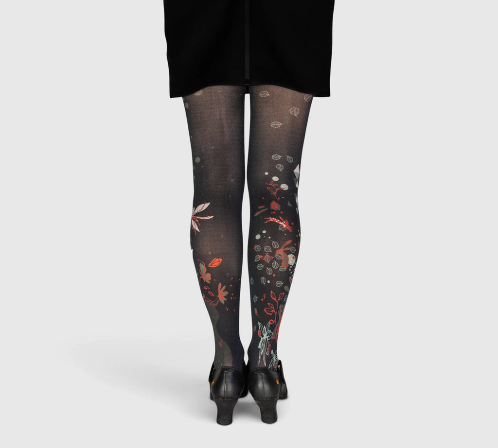 Collants noirs fantaisie pour femme turtle