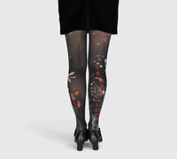 Collants noirs fantaisie pour femme turtle