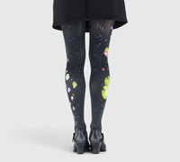 Collant noir Imprimé Lotus et Carpes Koi
