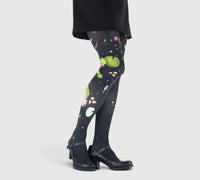 Collant noir Imprimé Lotus et Carpes Koi