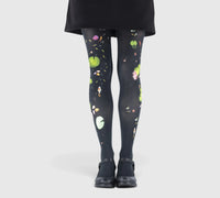 Collant noir Imprimé Lotus et Carpes Koi