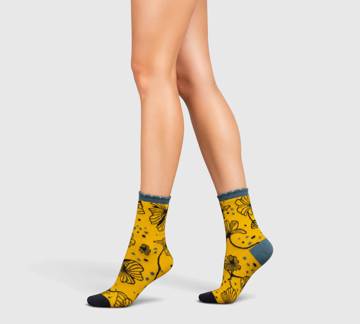 Chaussettes coton bio Ginkgo jaune