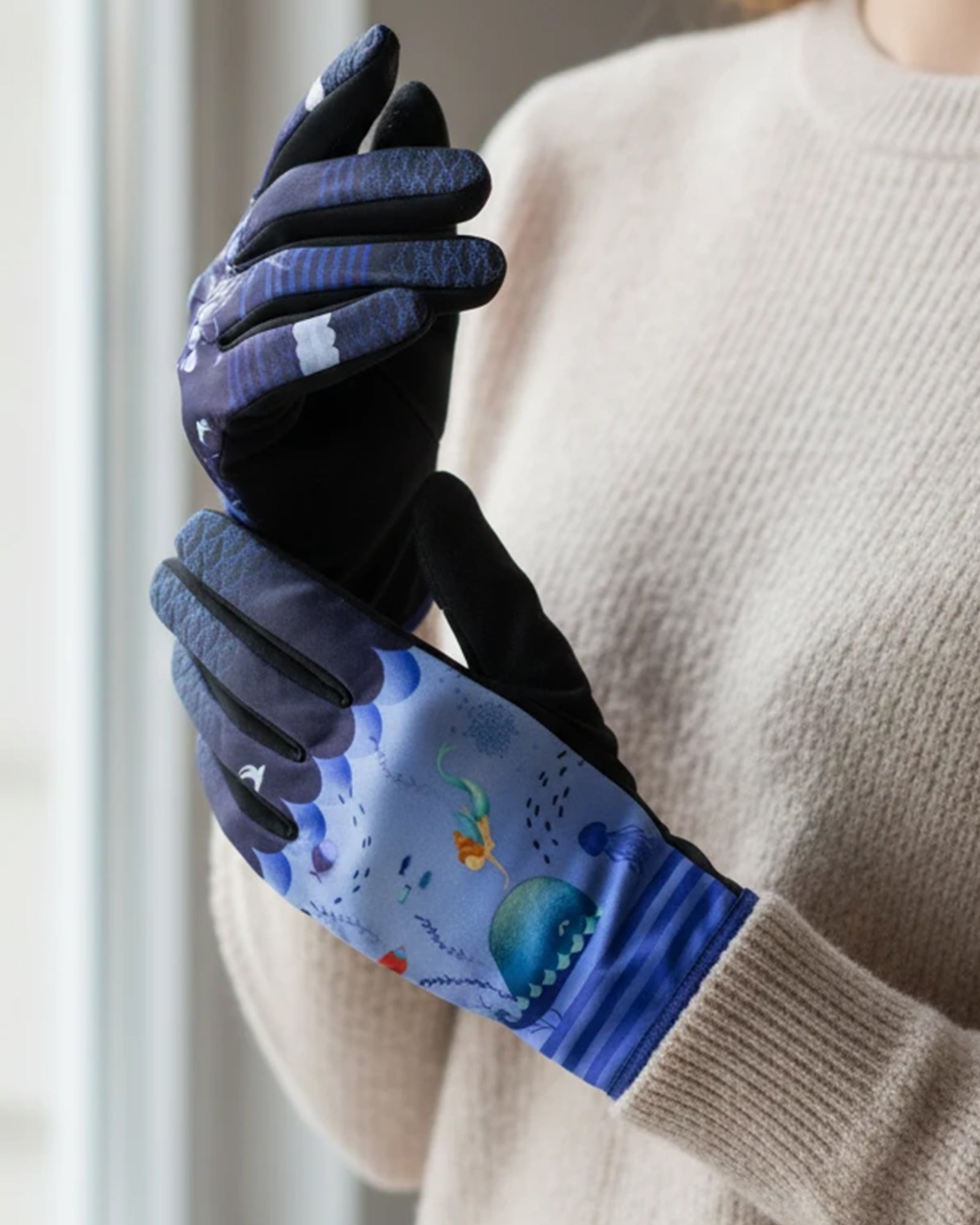 Gants Femme aux Motifs Marins | Élégance Fantaisie