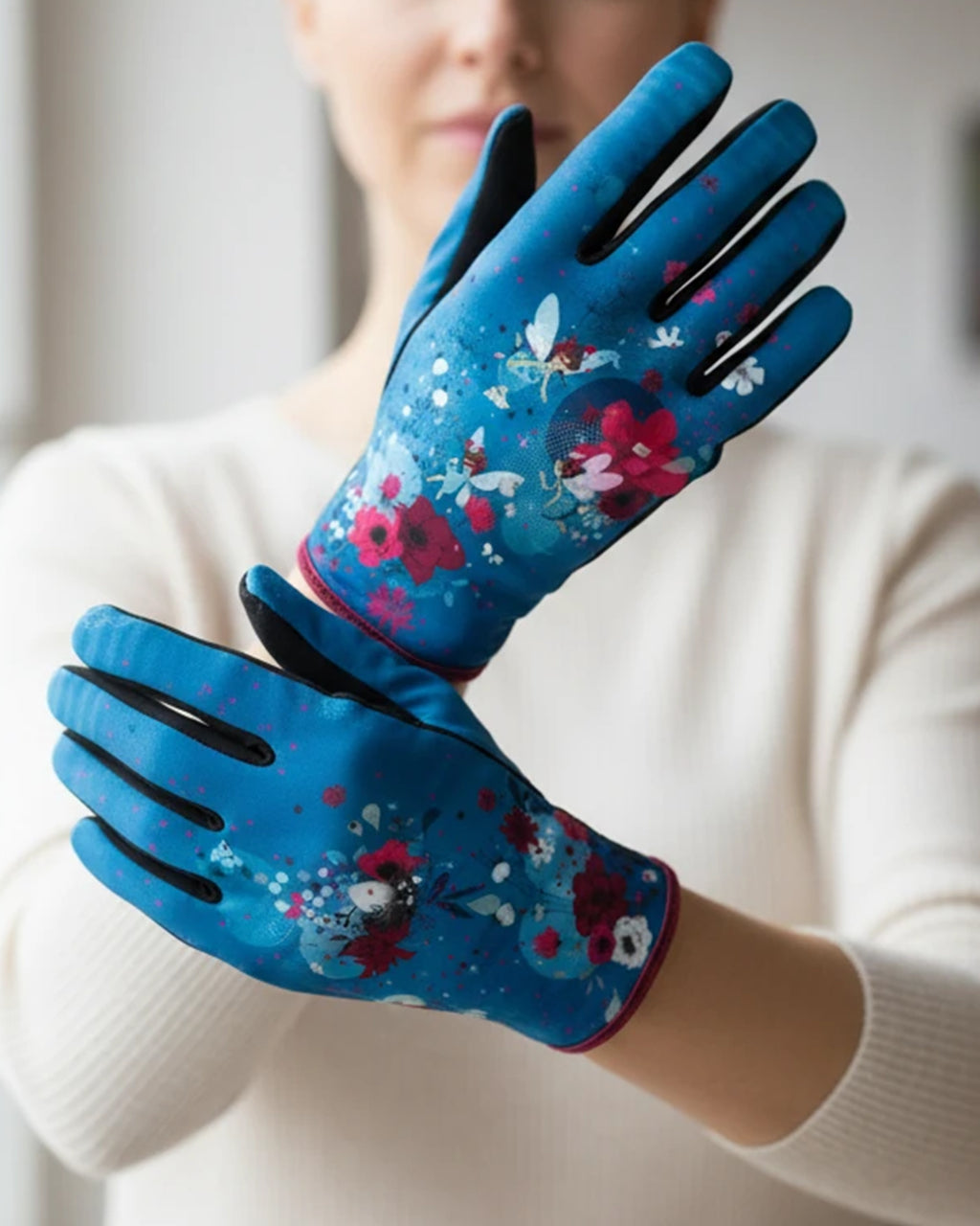 Gants bleus fantaisie urbain pour femme fairy