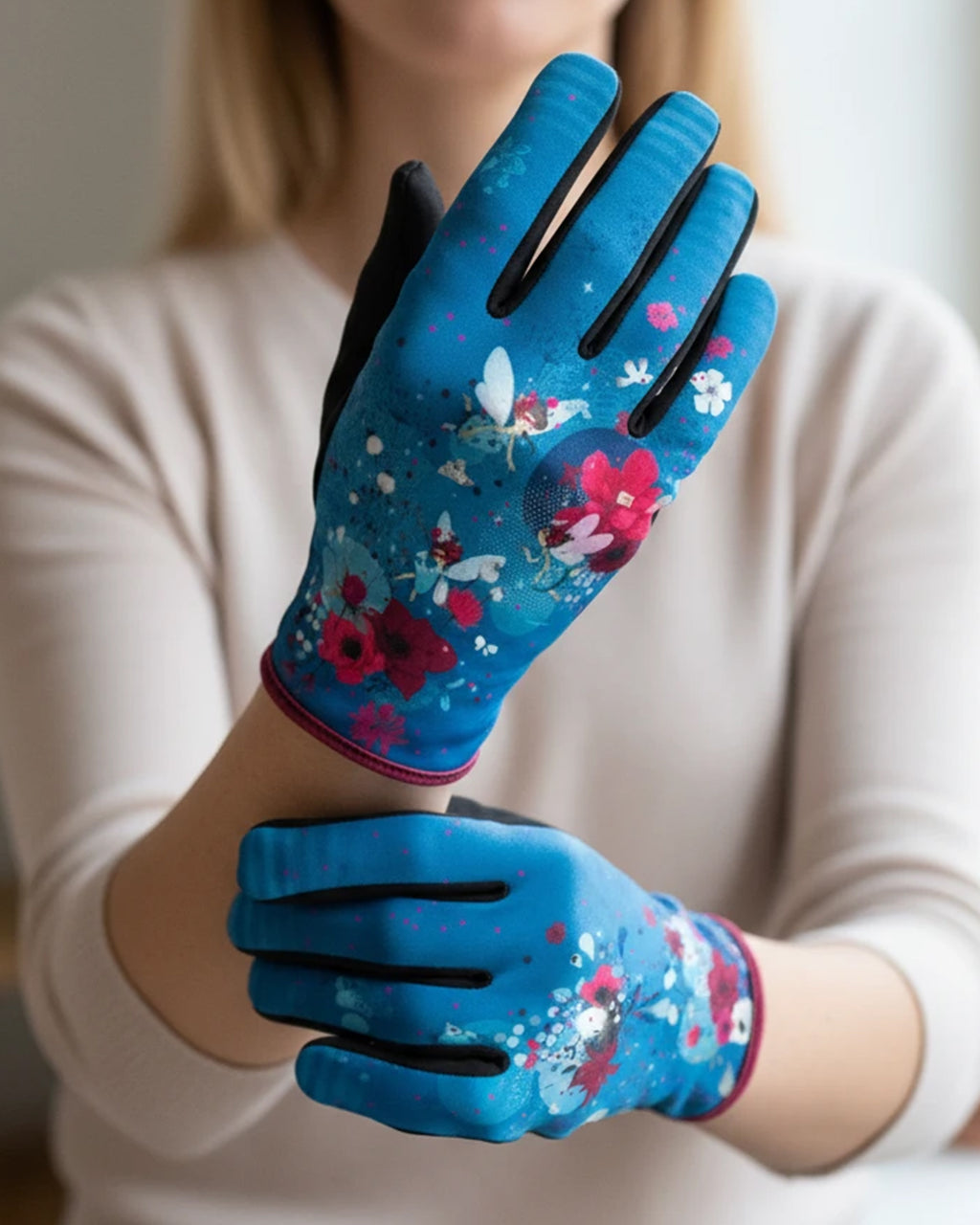 Gants bleus fantaisie urbain pour femme fairy