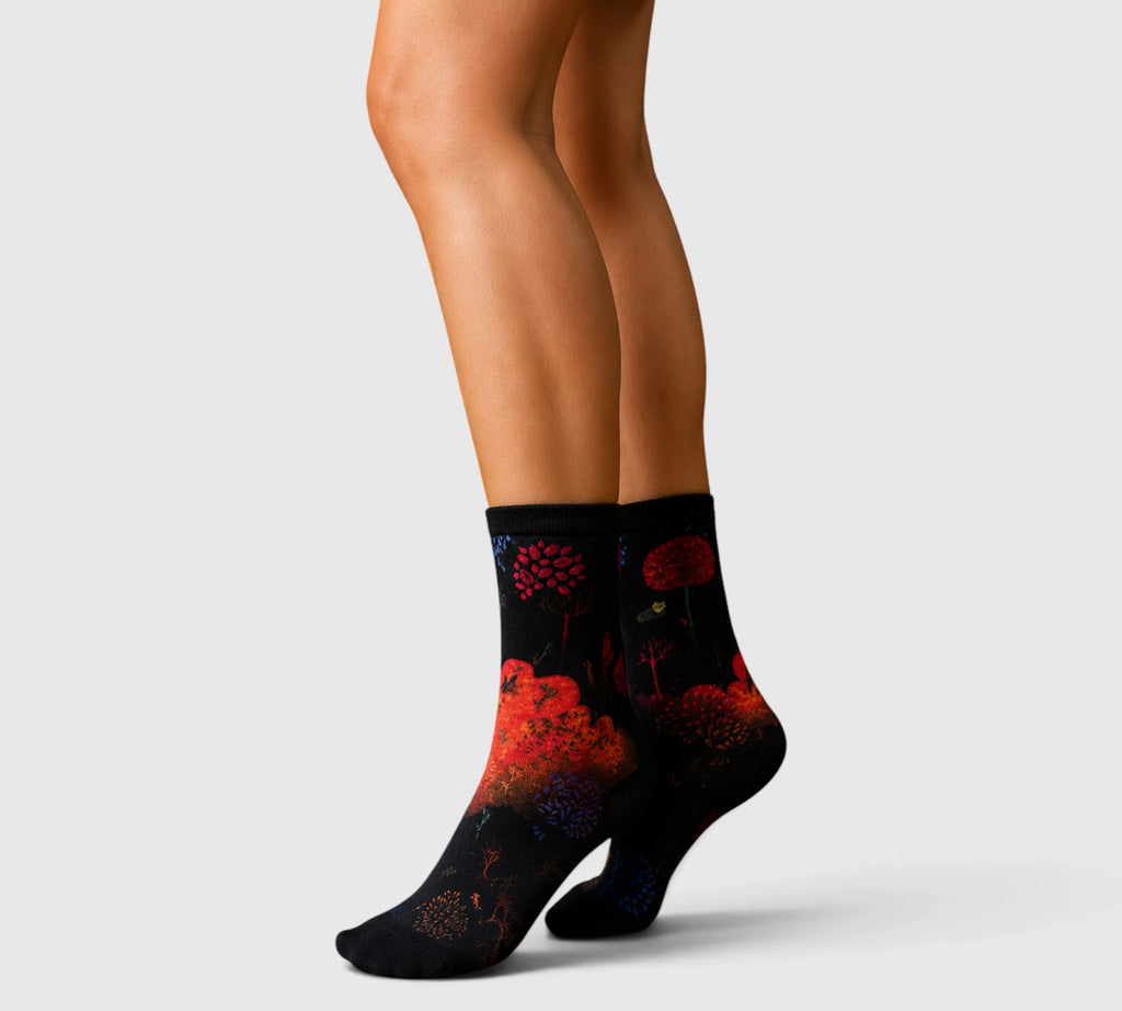 Chaussettes fantaisie femme automne en bambou doux