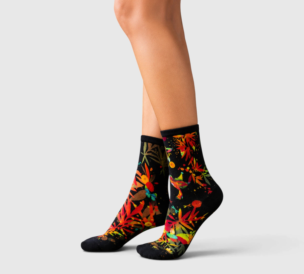 Chaussettes rigolotes bambou – Motif colibri