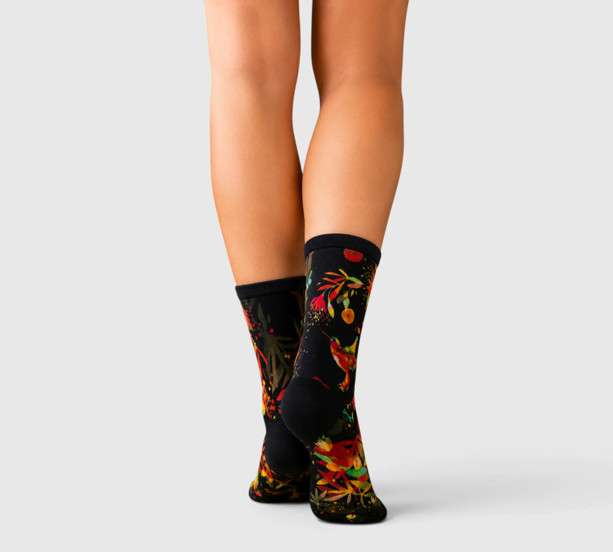 Chaussettes rigolotes bambou – Motif colibri