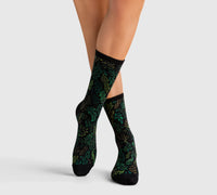 Chaussettes fantaisie femme bambou fougères