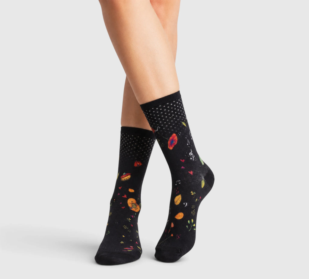Chaussettes fantaisie femme Mélodie – bambou doux et coloré