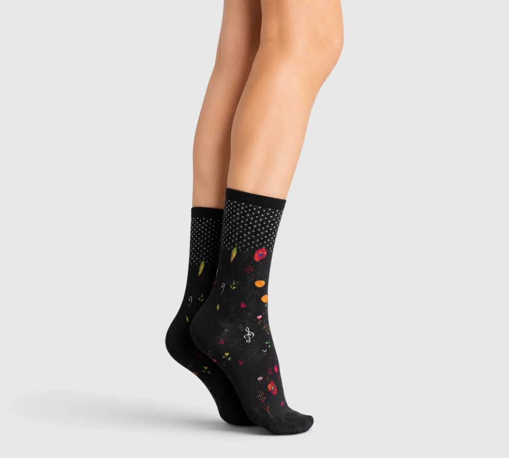 Chaussettes fantaisie femme Mélodie – bambou doux et coloré