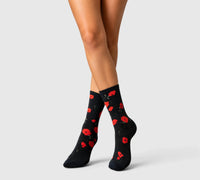 Chaussettes rigolotes en bambou – Modèle coquelicot