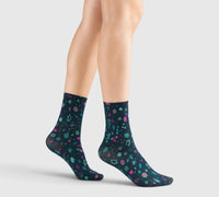 Chaussettes fantaisie : design floral délicat