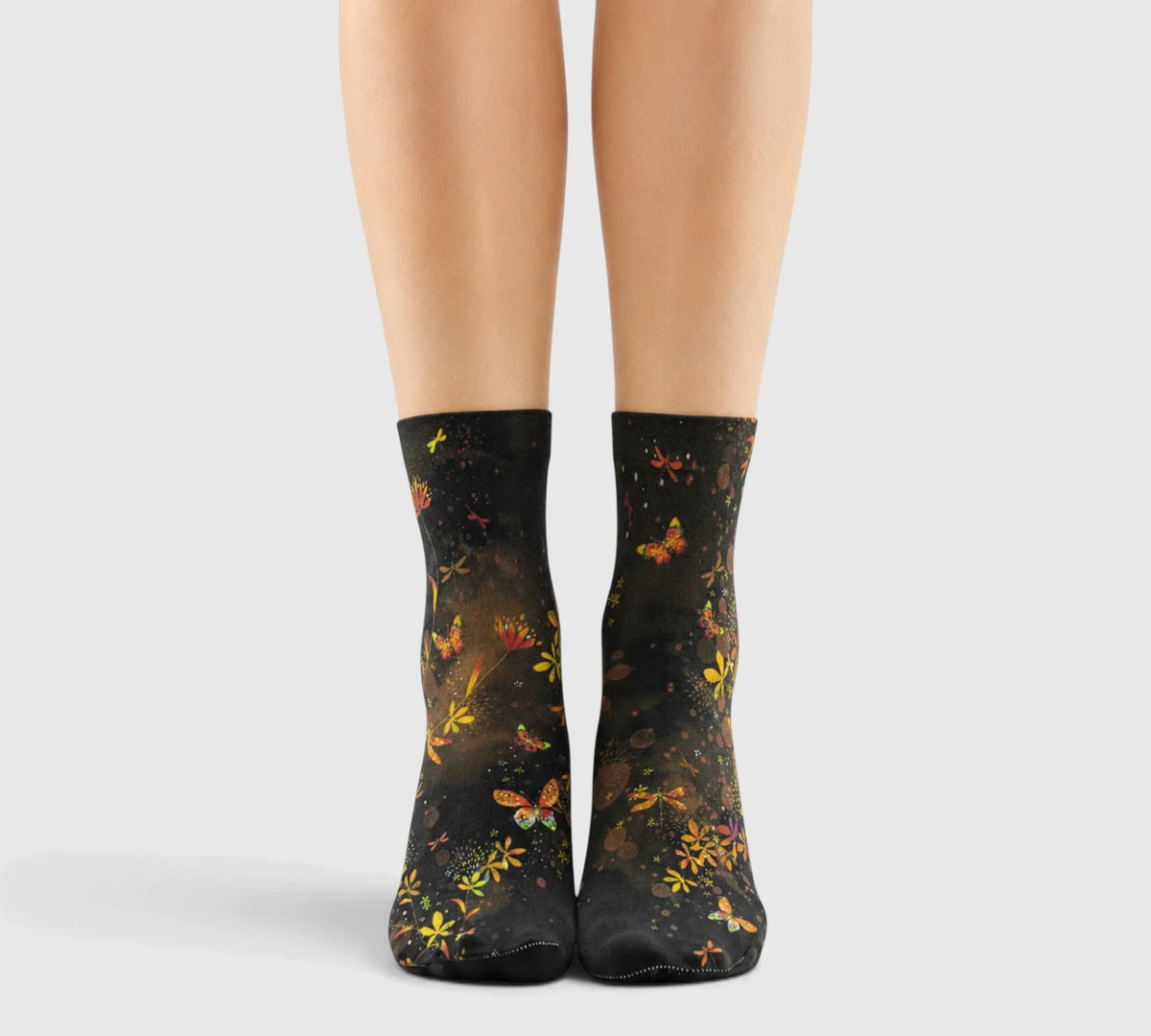 Chaussettes courtes fantaisie libellules automnales