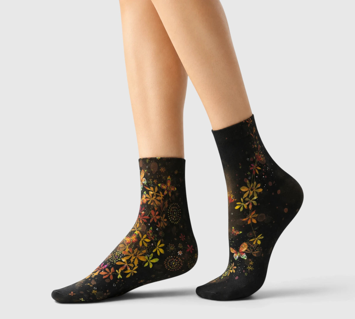 Chaussettes courtes fantaisie libellules automnales