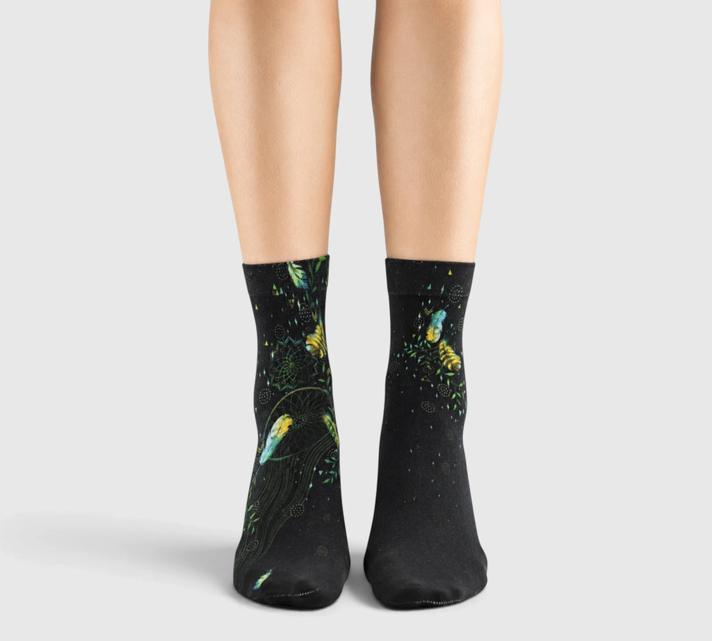 Chaussettes fantaisie Attrape-Rêve et plumes