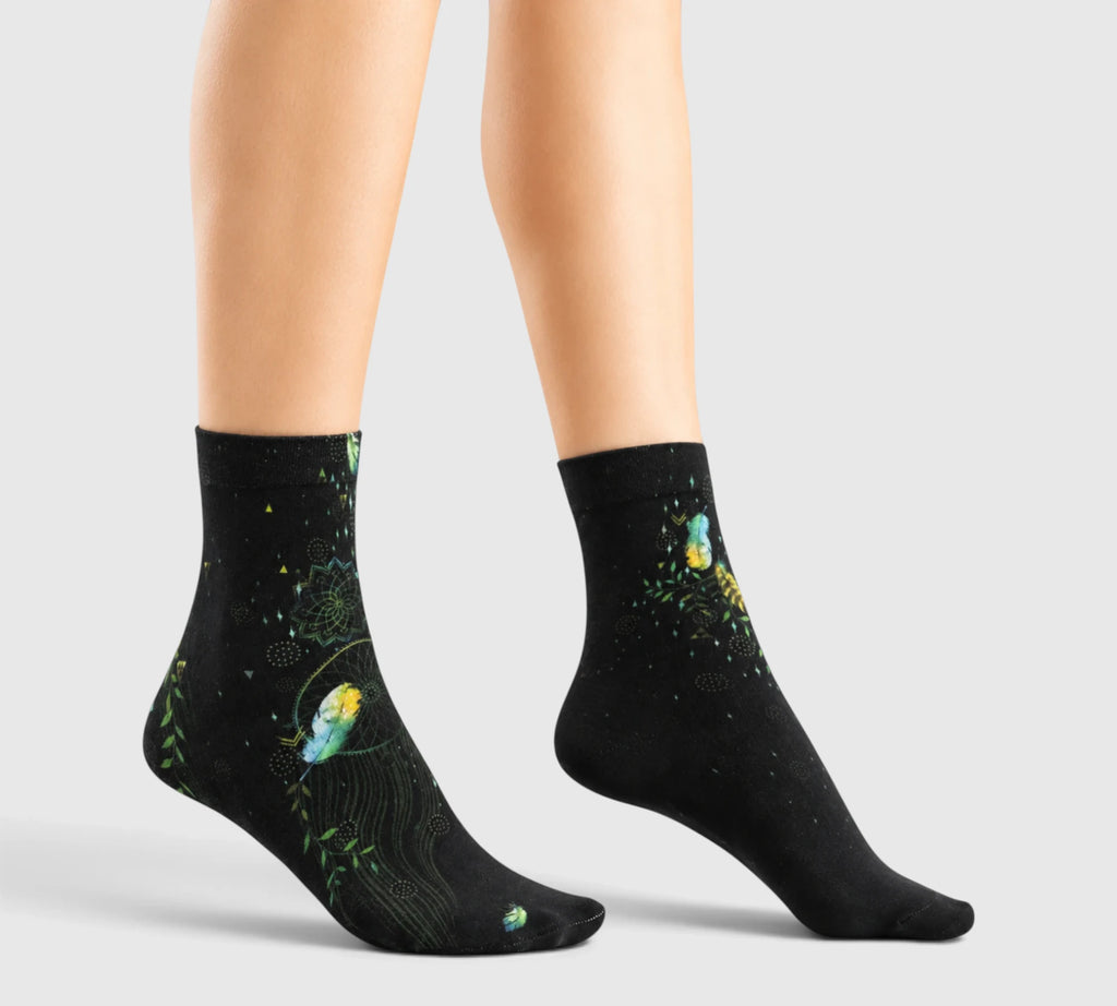 Chaussettes fantaisie Attrape-Rêve et plumes