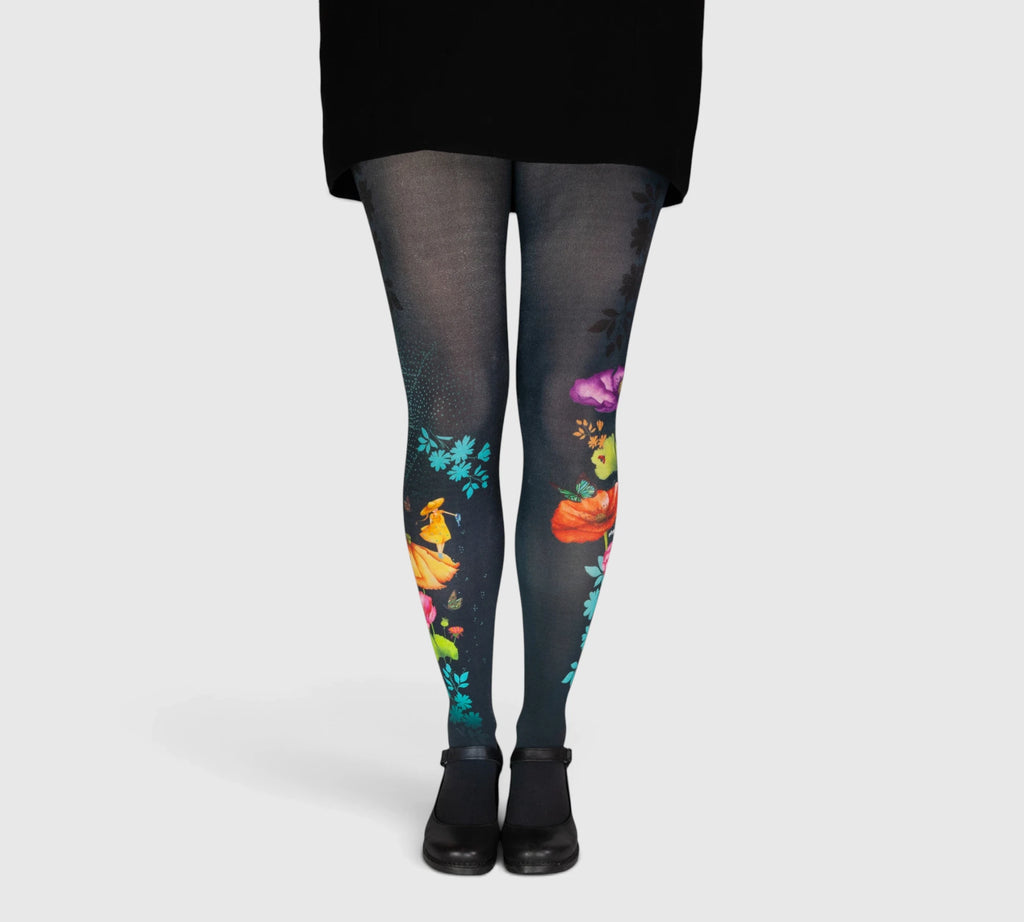 Collants noirs rigolos fantaisie buccolique