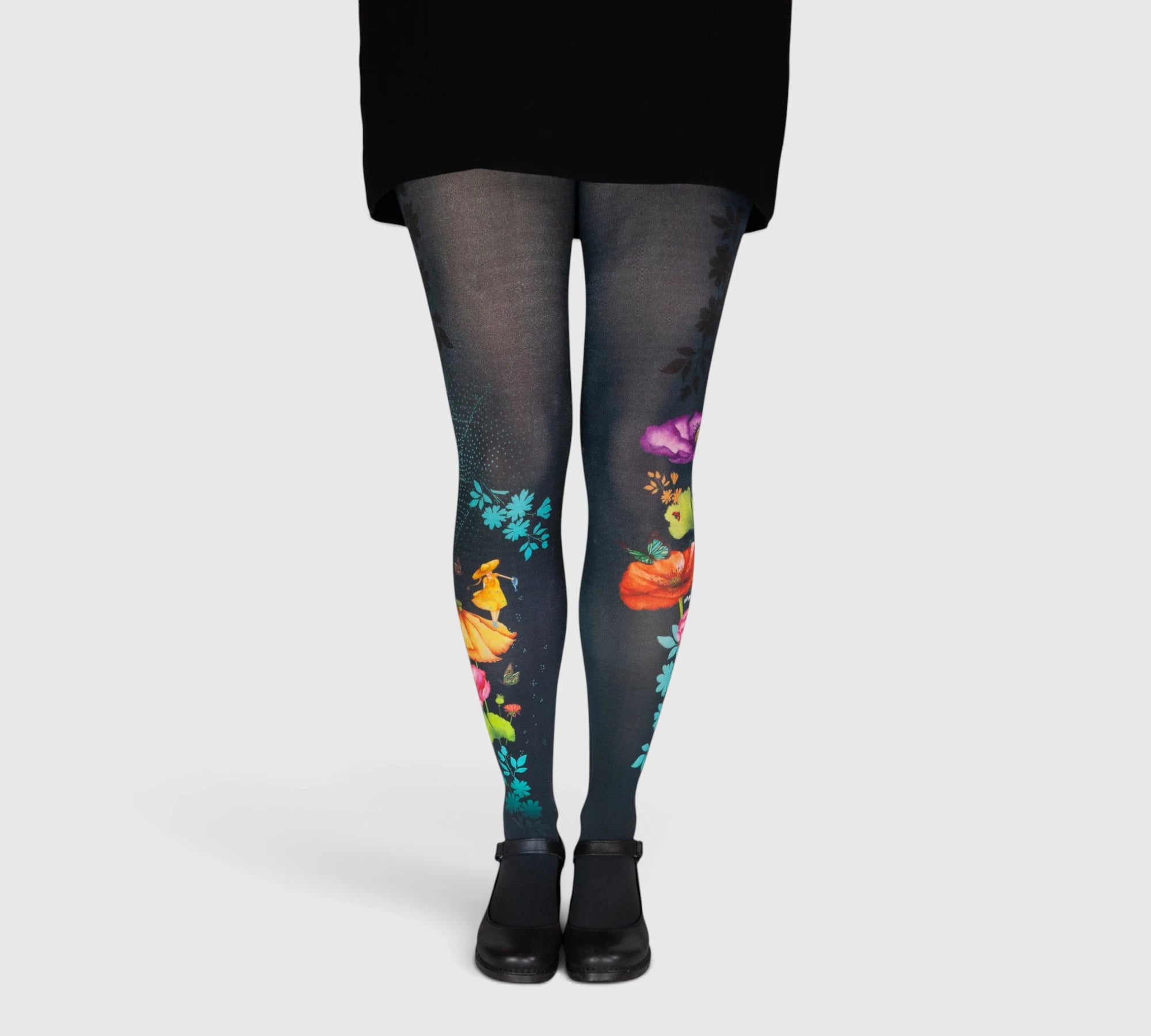 Collants noirs rigolos fantaisie buccolique