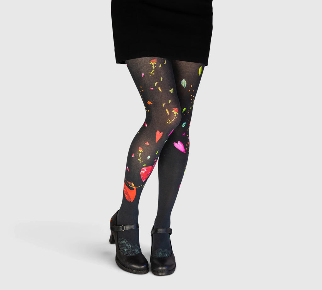 Collants fantaisie pour femme coeur