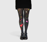 Collants fantaisie pour femme coeur