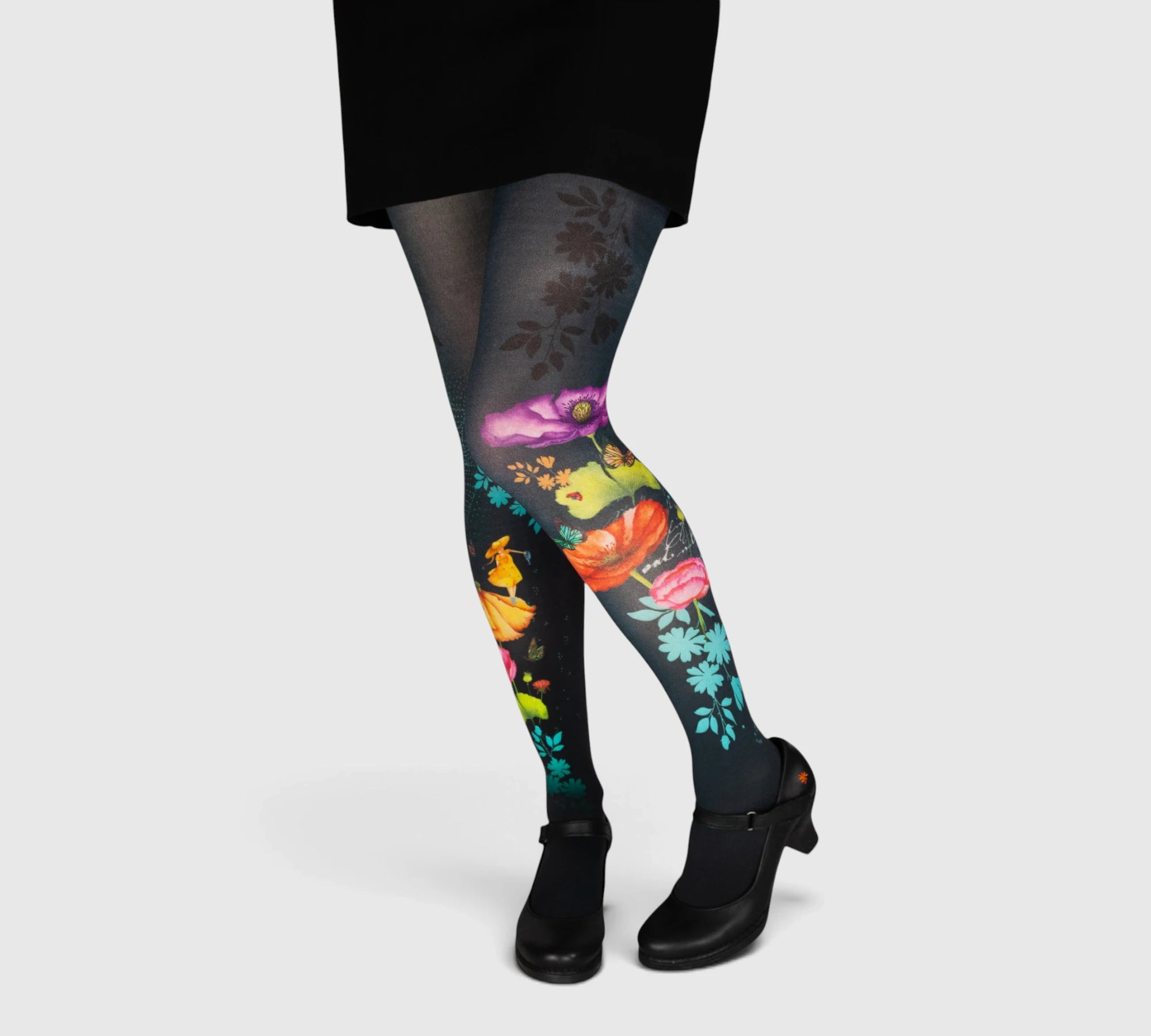 Collants noirs rigolos fantaisie buccolique