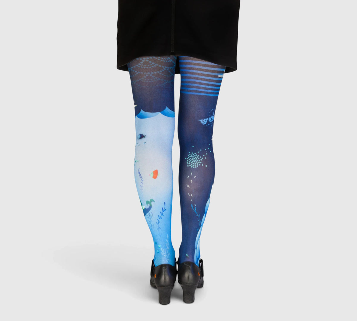 Collants bleus fantaisie monde aquatique