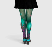 Collants fantaisie illustrés à pois verts