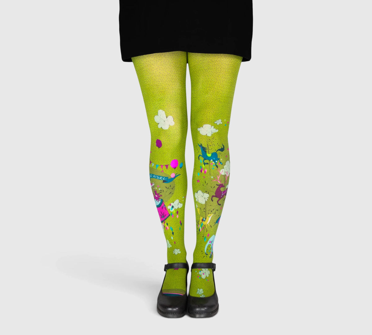 Collants verts imprimés carrousel