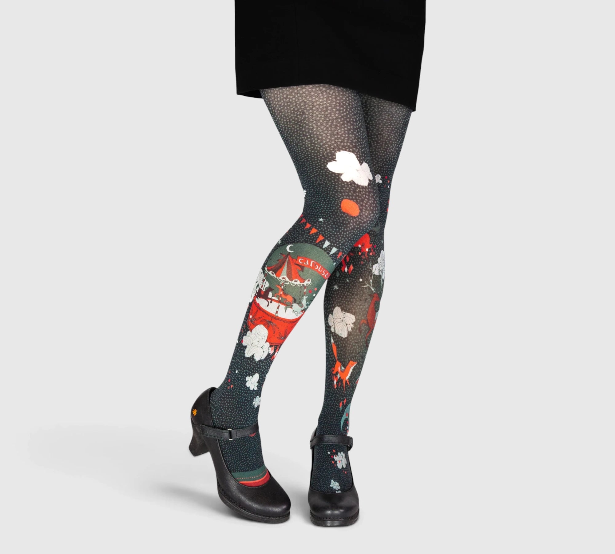 Collants noirs fantaisie carrousel