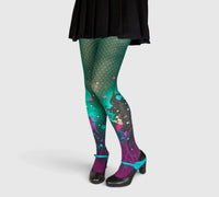 Collants fantaisie illustrés à pois verts