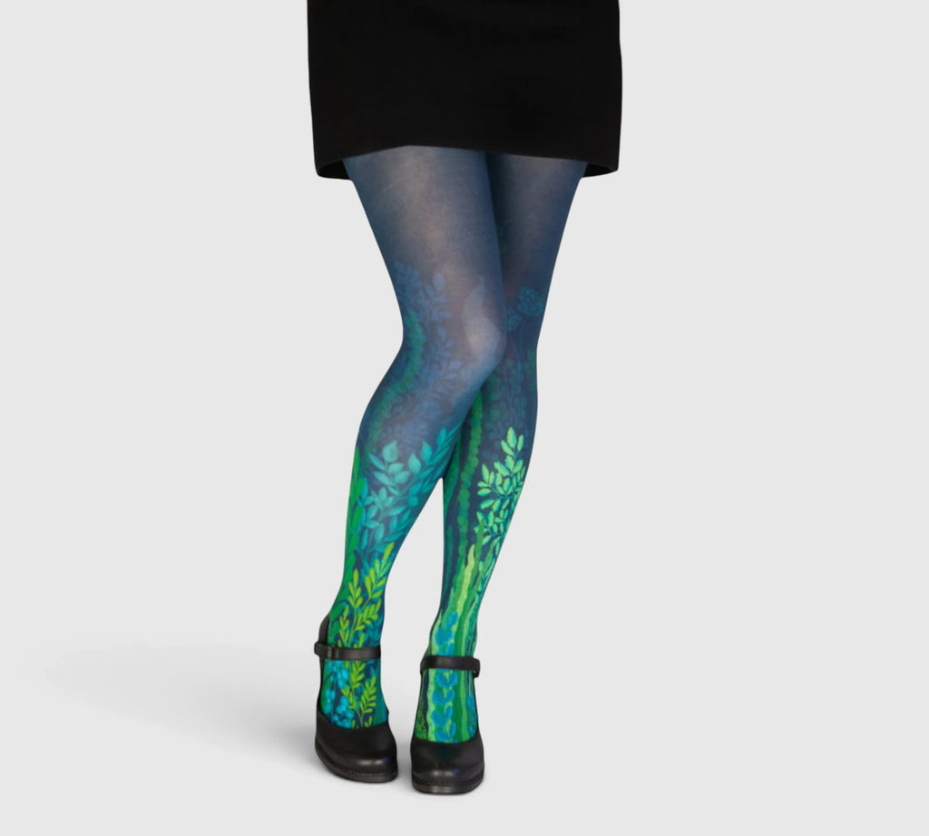 Collants bleus fantaisie femme