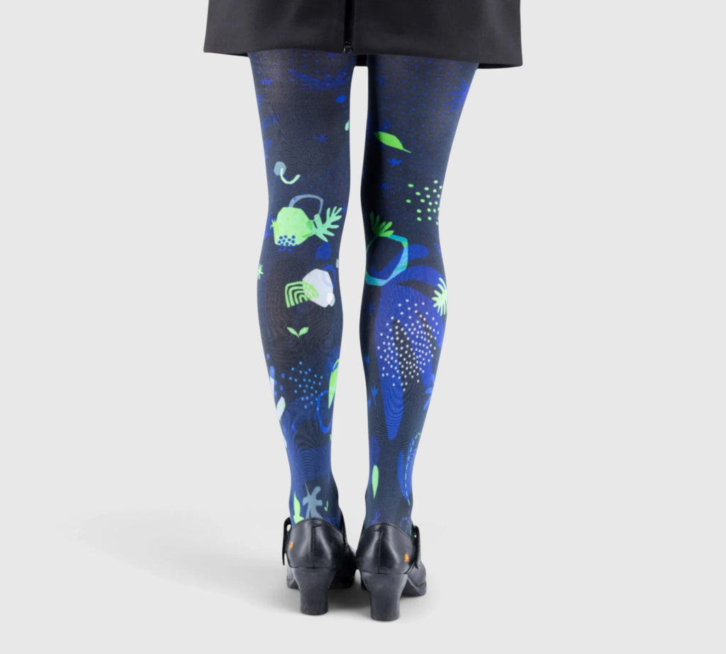 Collants fantaisie bleu et vert – Confort, style et résistance au quotidien