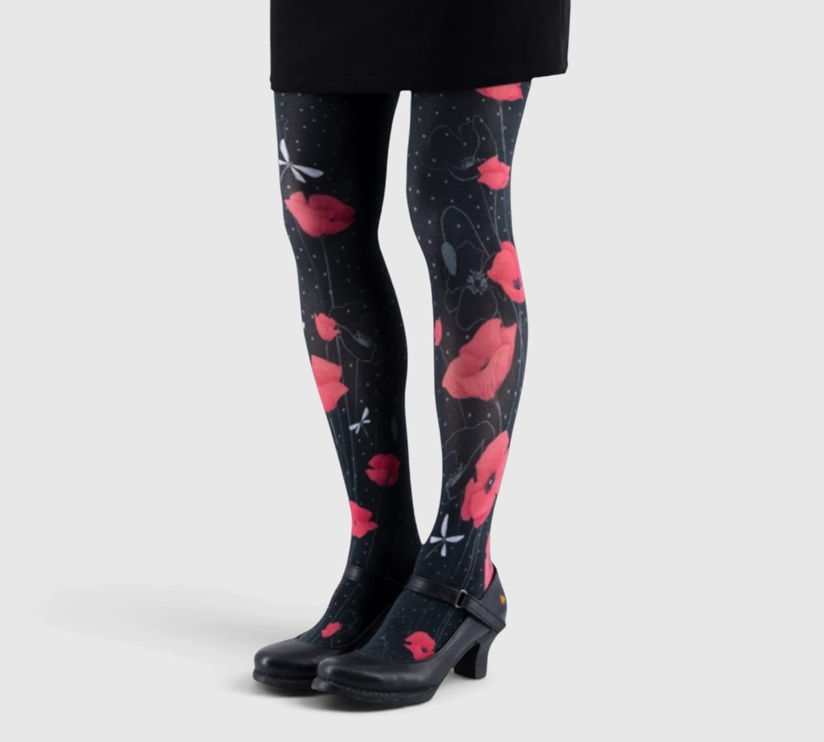 Collants fantaisie coquelicots – Élégance et confort