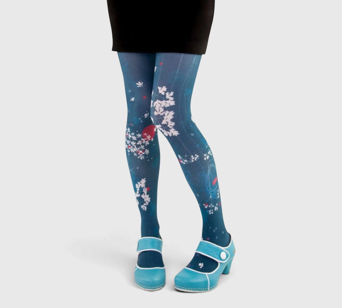 Collants fantaisie Coriandre – design floral