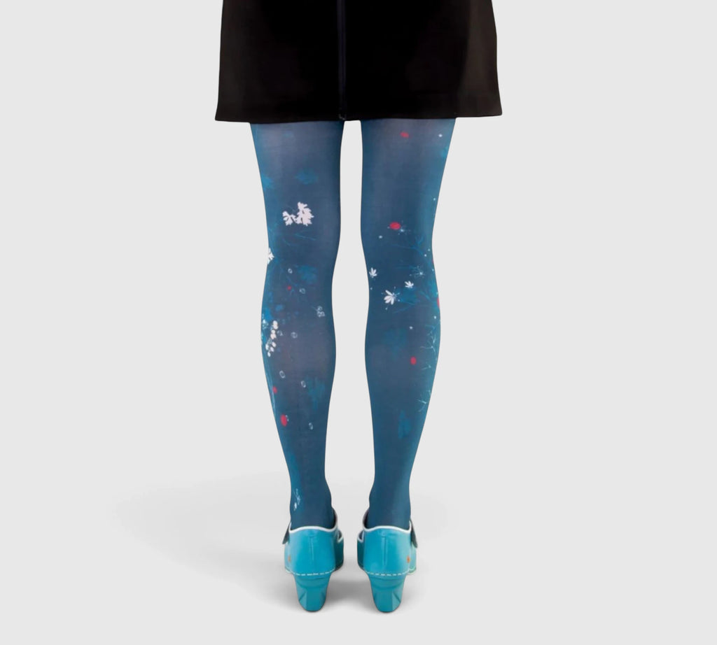 Collants fantaisie Coriandre – design floral
